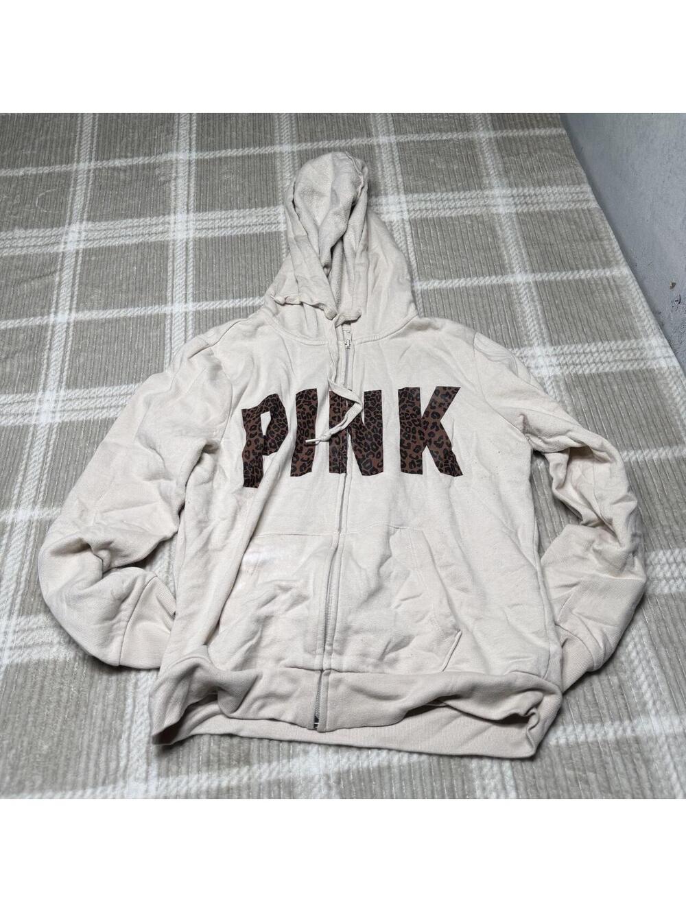 Victoria's Secret PINK Women's Cream and Tan Hoody
